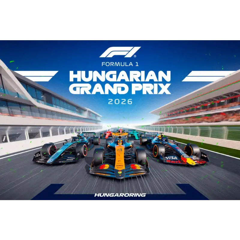 F1 Budapest 2026 Weekend General Admission ticket for Formula 1 Hungarian Grand Prix at Hungaroring from July 24-26, 2026, with a spot on the hills.